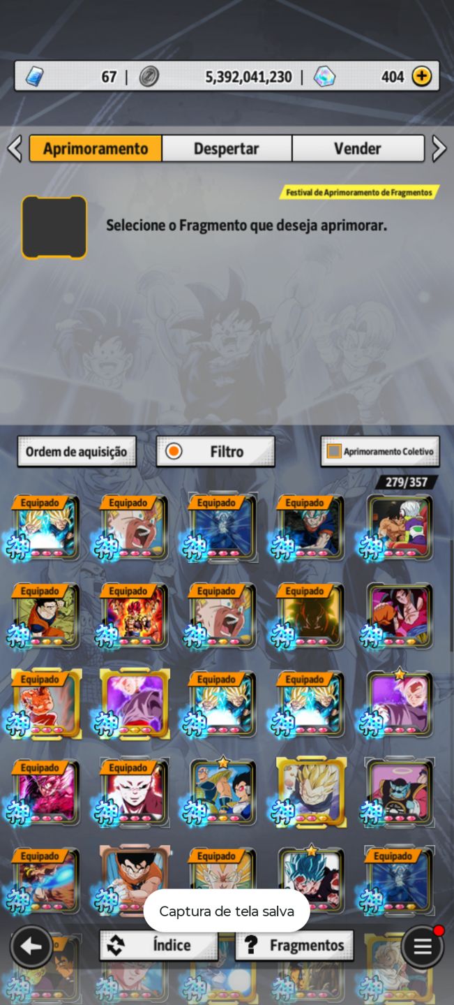 Conta end de dragon ball Legends