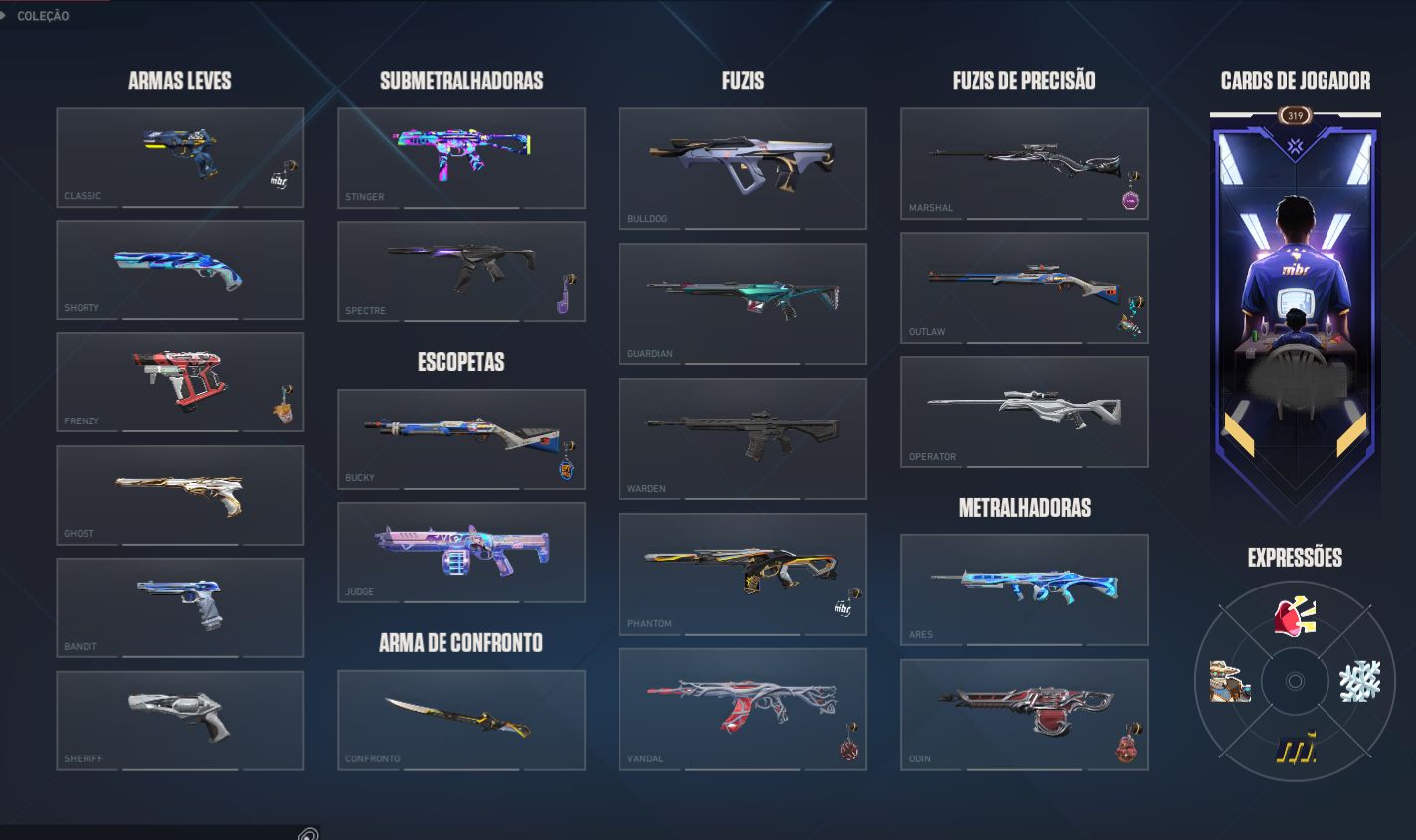 CONTA DIAMANTE C/ KIT CHAMPIONS 2022, 2024, VANDAL CHAMPIONS 2023 + SKINS RARAS