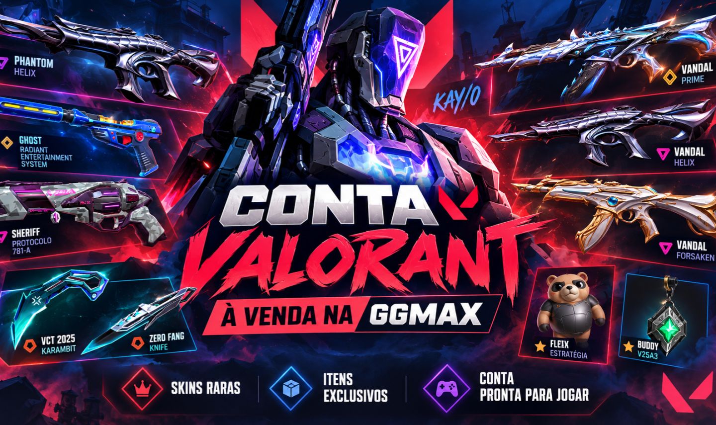 CONTA VALORANT | Karambit VCT 2025 + Primordium Vandal + Protocol Sheriff