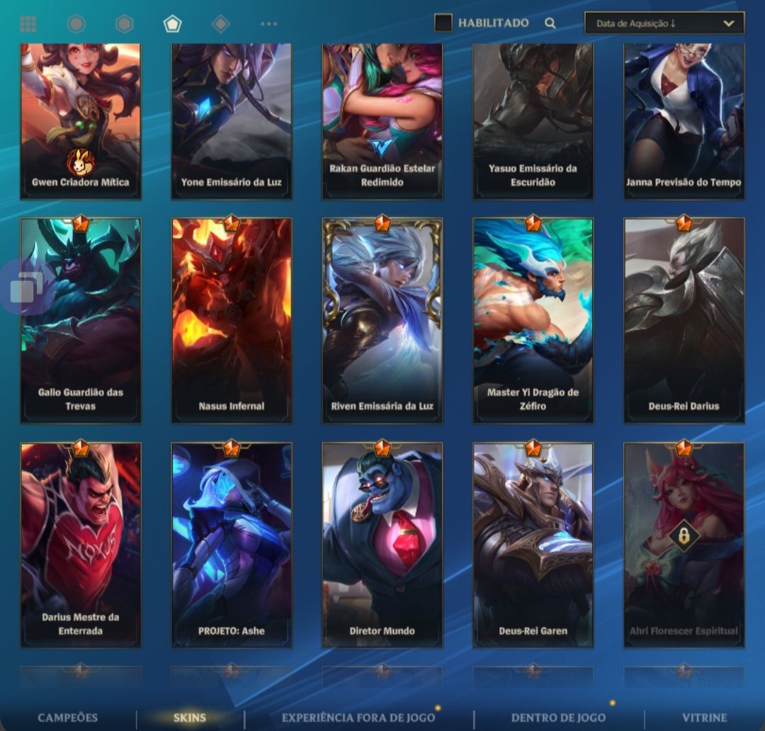 CONTA WILD RIFT MONARCA/LENDA 65,8K COLECÃO MAIN TOP
