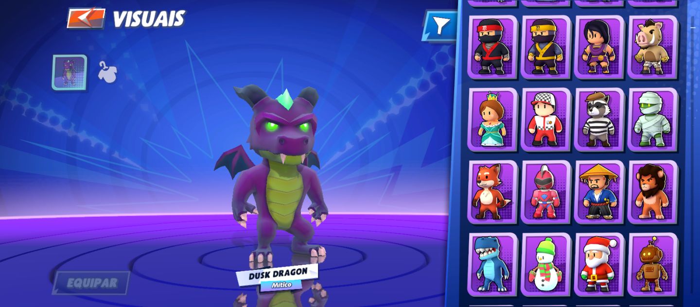 Conta de stumble guys completíssima com mais de 180 skins