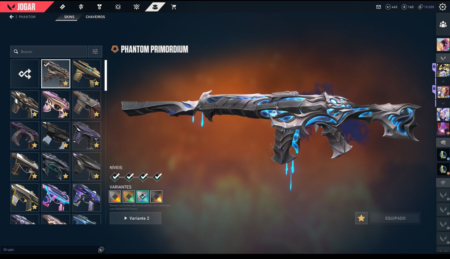 CONTA VALORANT BR | 170 Skins + 20 Facas | Champions 2021-Imortal 2 | 11K invest