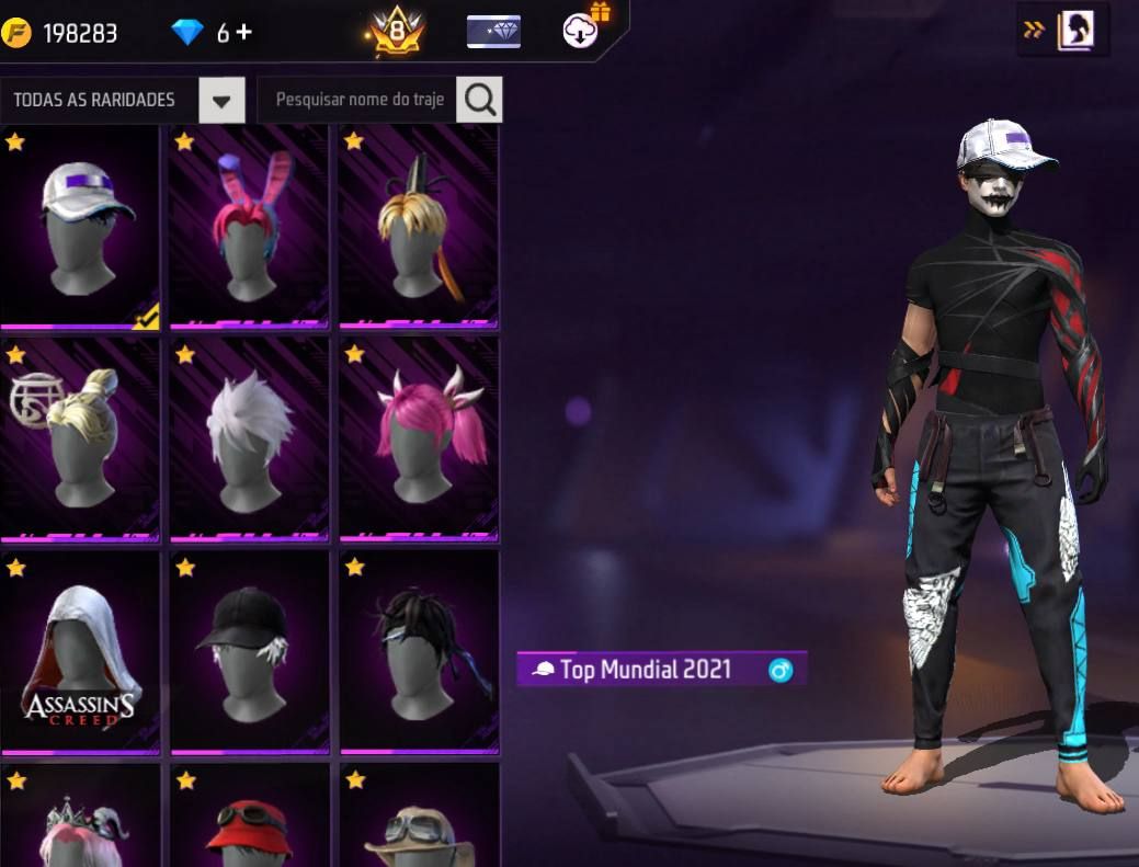 CONTA FF FULL GEMADA COM ASSASSINS CREED, TODOS TOP CRIMINAIS, MANDELA, 12 EVO