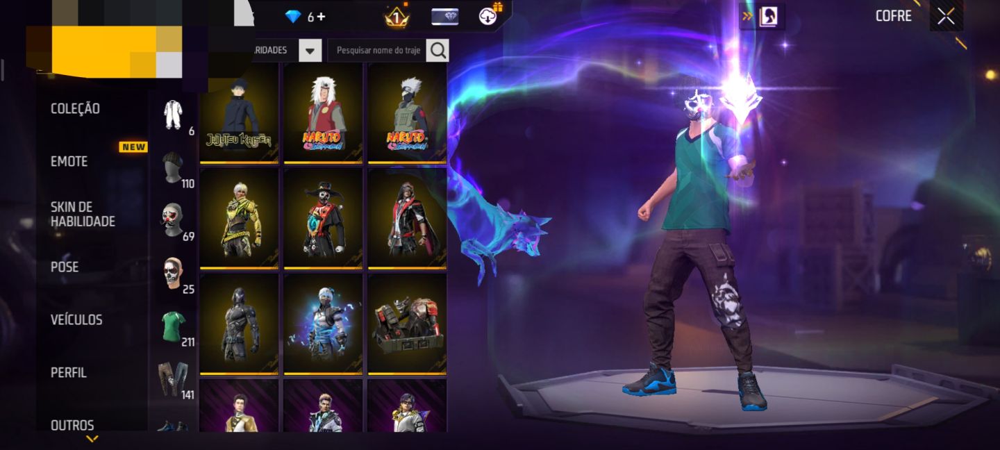 CONTA DE FREE FIRE ANGÉLICAL PARA APOSTADO FULL ROXA nv 62