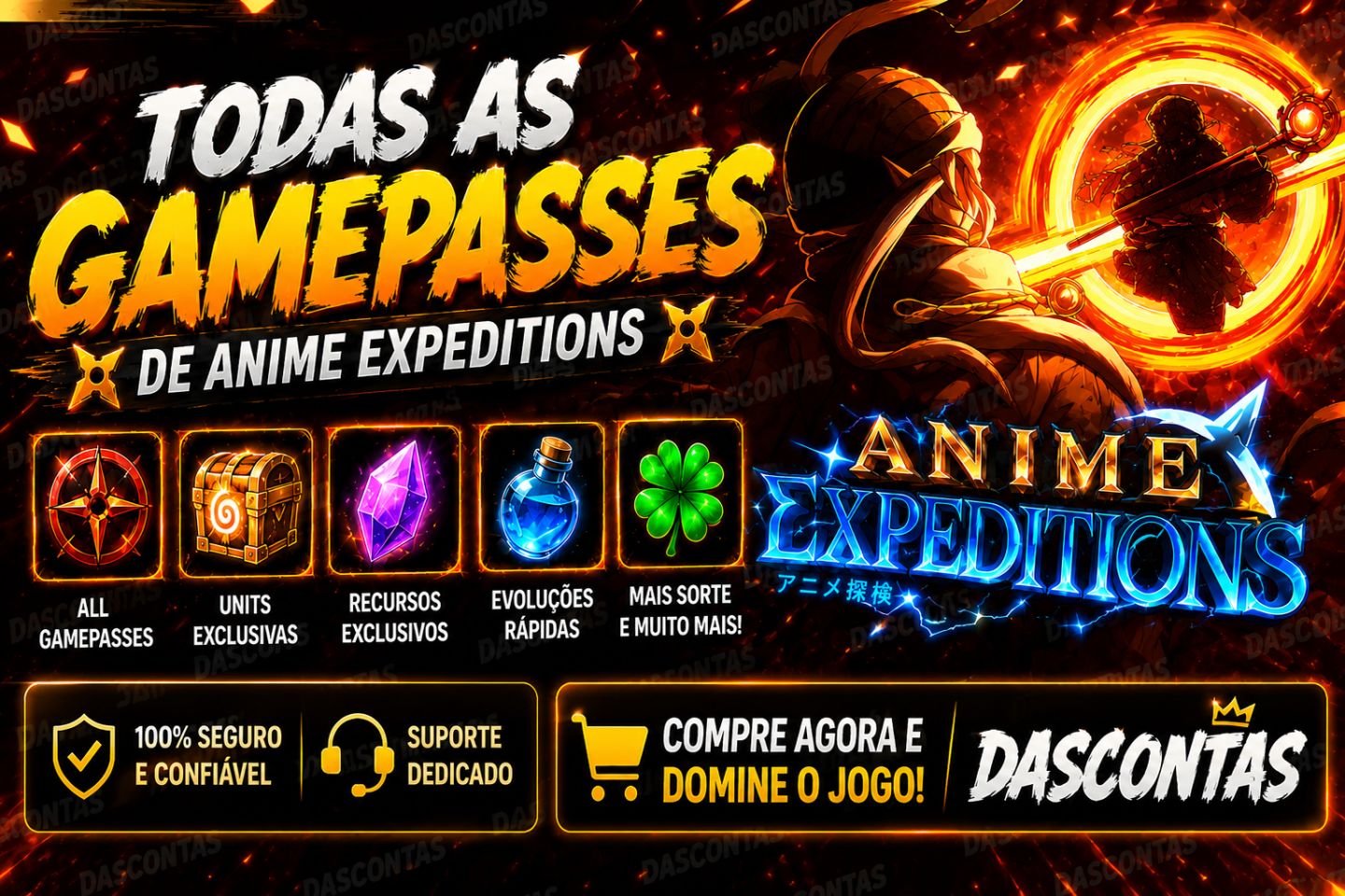 ANIME EXPEDITIONS - EXPEDIÇÃO DE ANIME- TODAS AS GAMEPASS 50% OFF