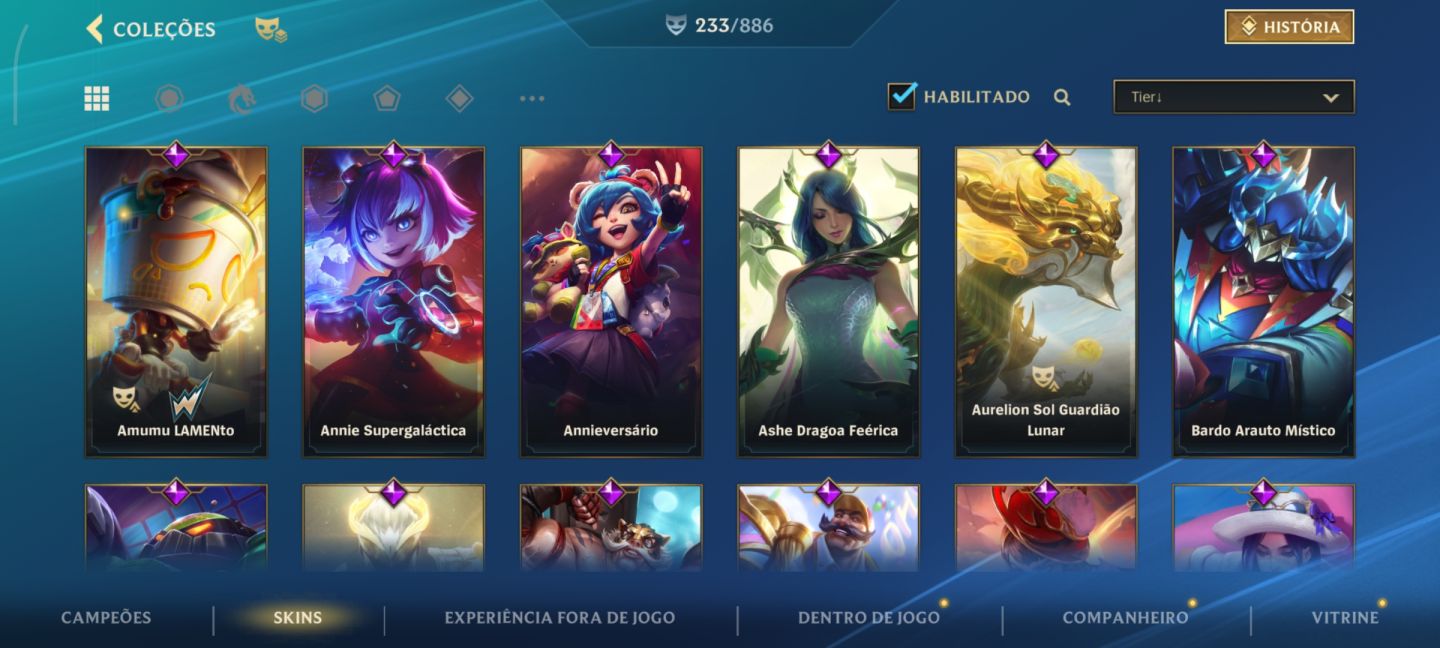 Conta ex monarca 233 skins 1100 reais (negociável)
