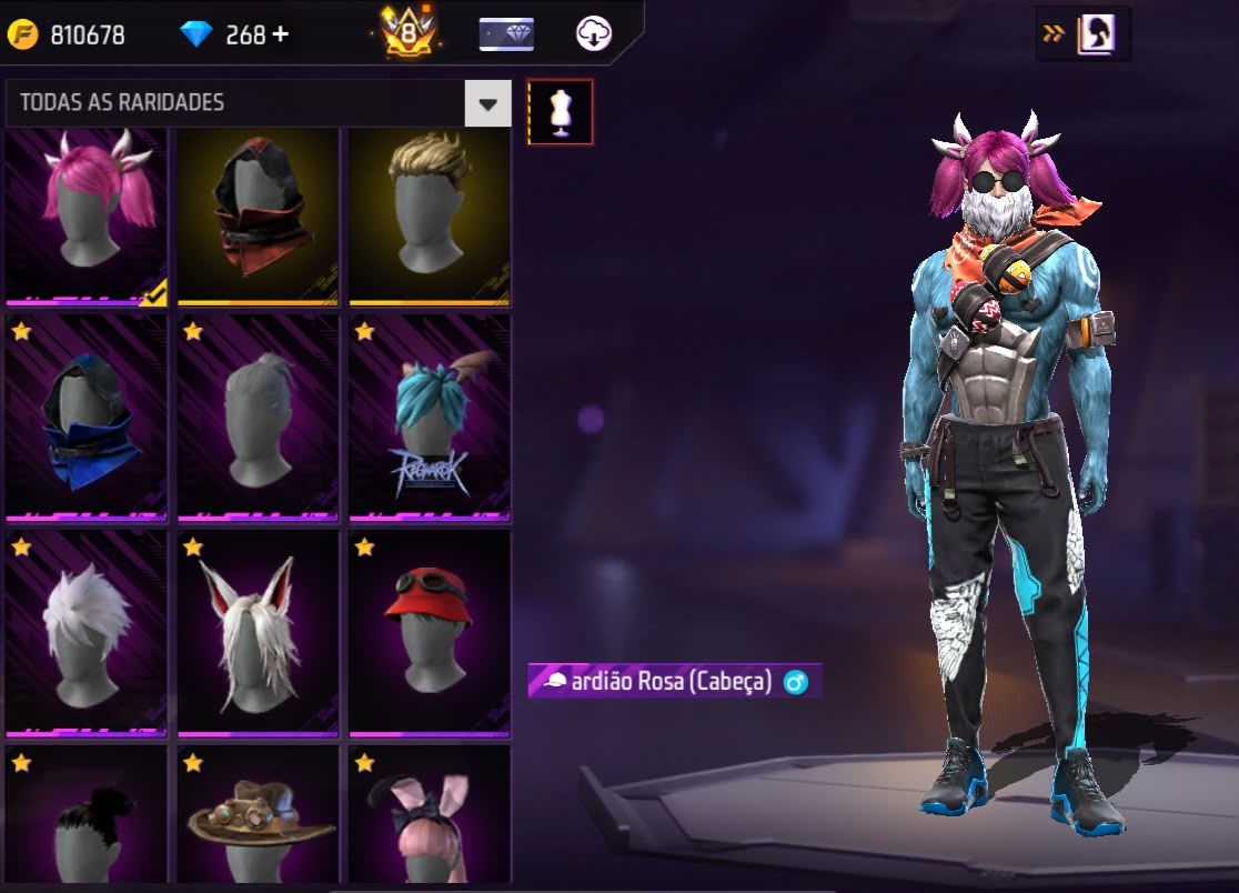 Conta Free Fire com Primeiro Terceiro Setimo Passe Ragnarok Mestre S6 S7 Prime 8