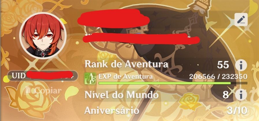 Conta com Skin do Diluc AR56 + SKIRK com Arma