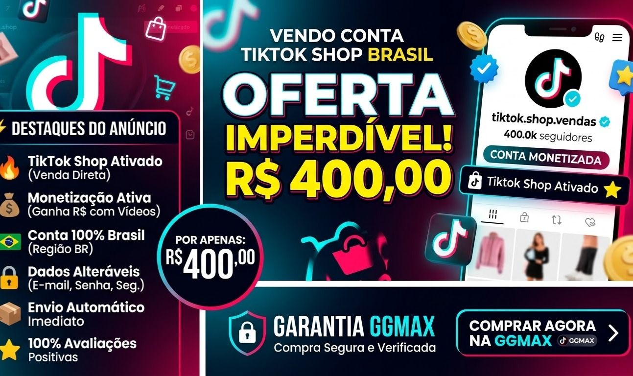 Conta tikTok shop Brasil liberada monetizada