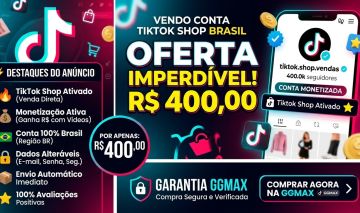 Conta tikTok shop Brasil liberada monetizada
