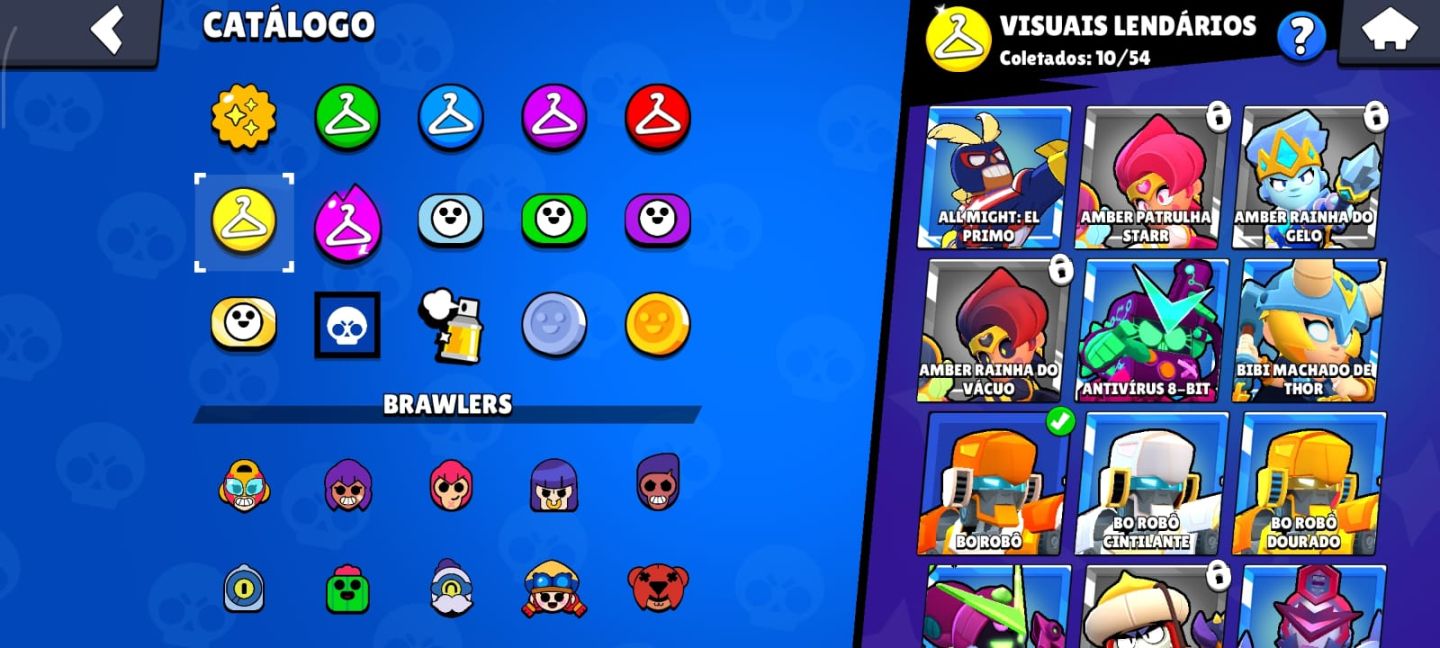 CONTA DE BRAWL STARS MUITO RARA COM 86 BRAWLERS E VARIAS SKINS