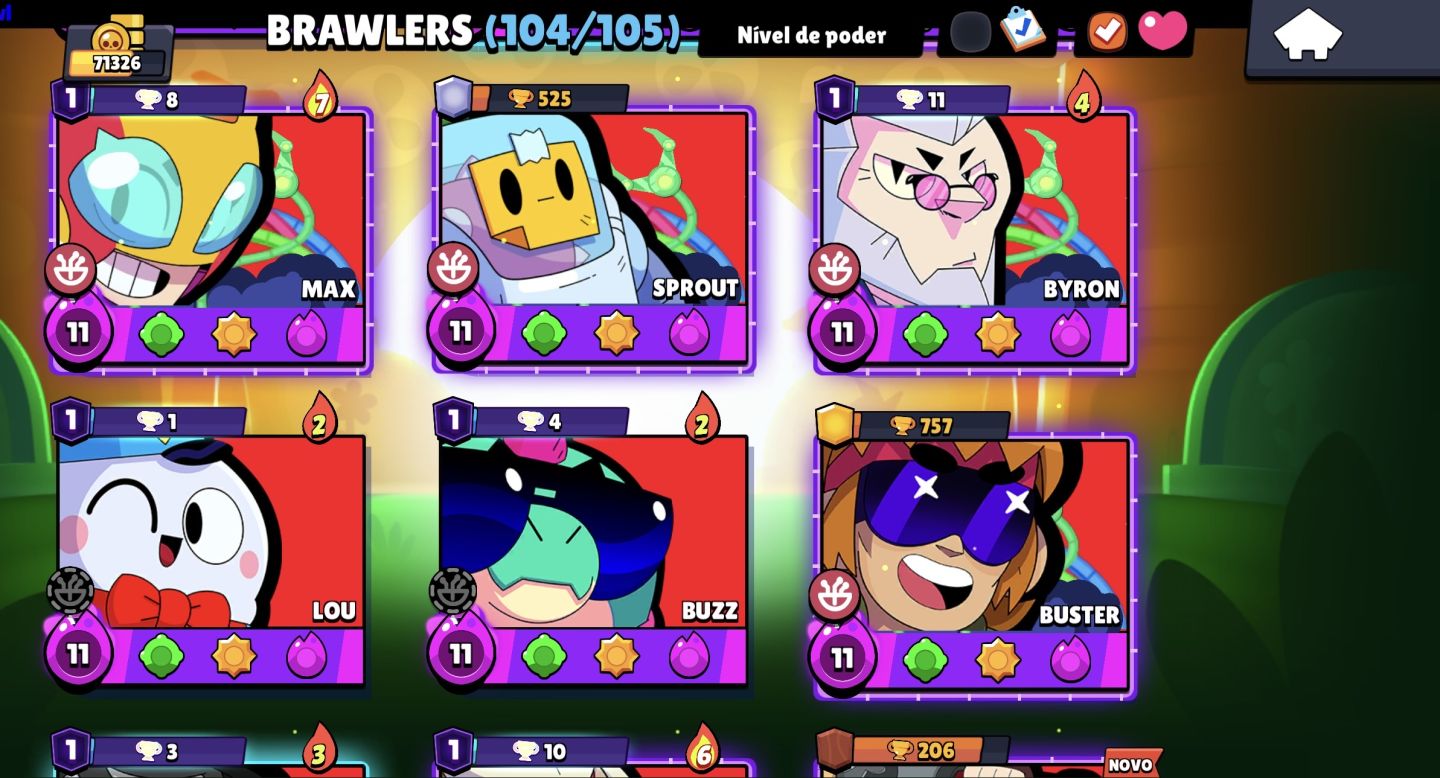 CONTA BRAWL STARS 2019 70k TROFÉUS OG 104/105 BRAWLERS