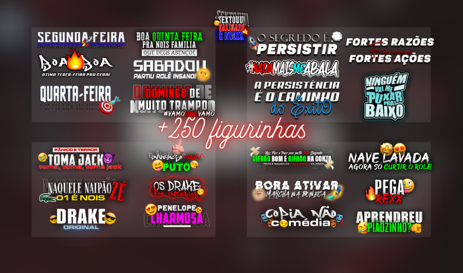 Pack figurinhas influencer
