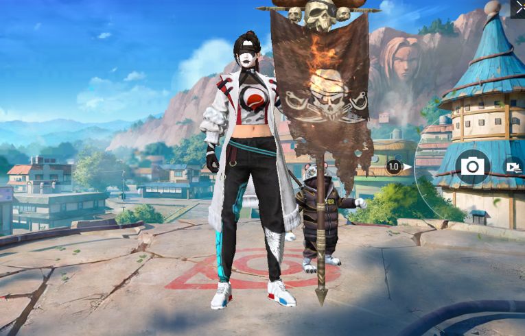 CONTA DE FREE FIRE COM CABELO ROSA, GENOS ONE PUNCHMAN, MANOMAX E ANJO VERMELHA