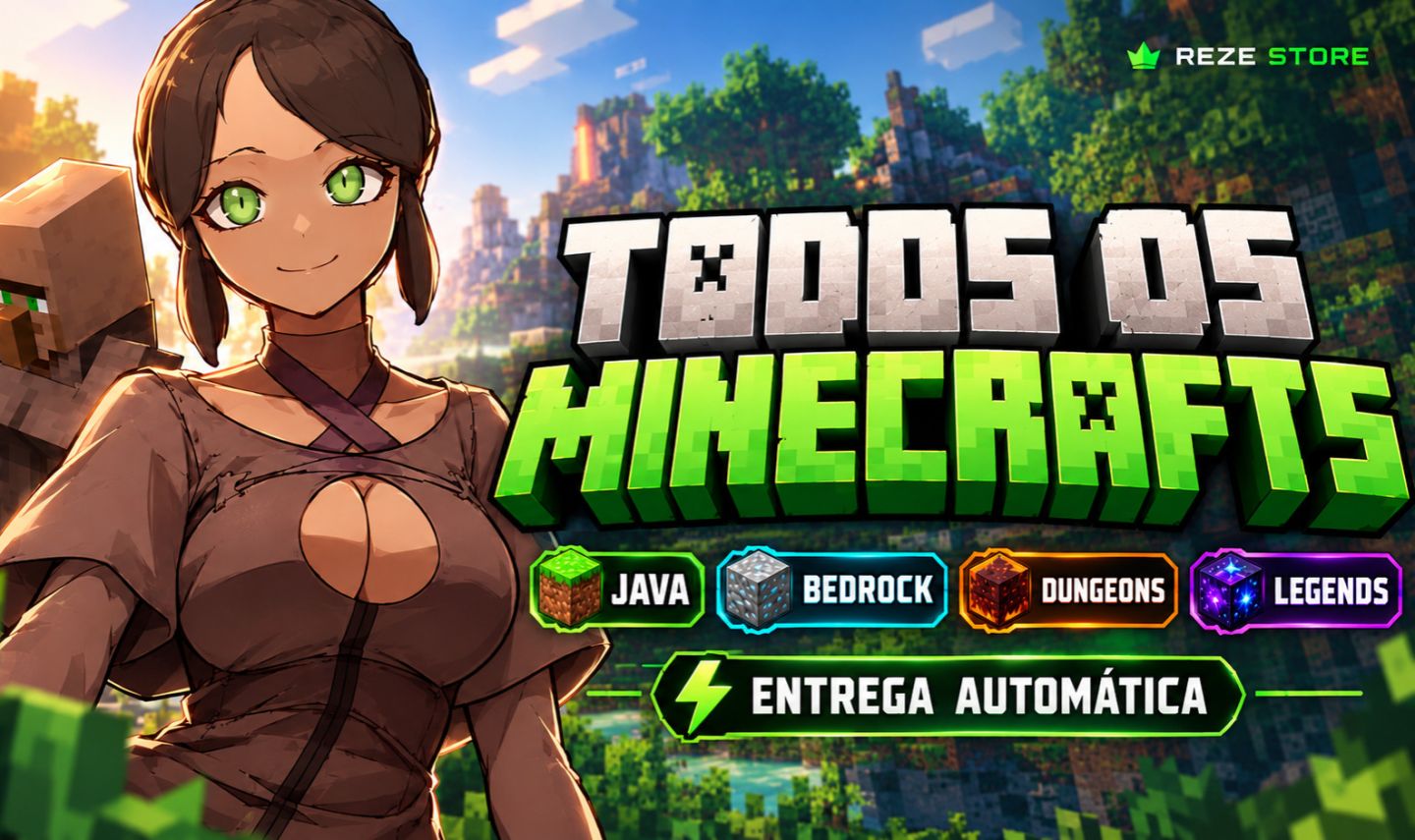 TODOS OS MINECRAFT ORIGINAL | JAVA + BEDROCK + DUNGEONS E LEGENDS | ENTREGA AUTO