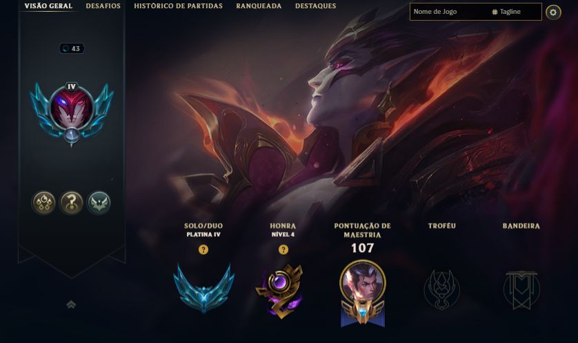 CONTA PLATINA 4 / +30 PDL - 10 / 9 SKINS / SHACO, ANNIE, VLADIMIR / 8.8K EA