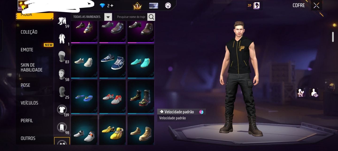 Conta de Free fire com 6 anos de idade
