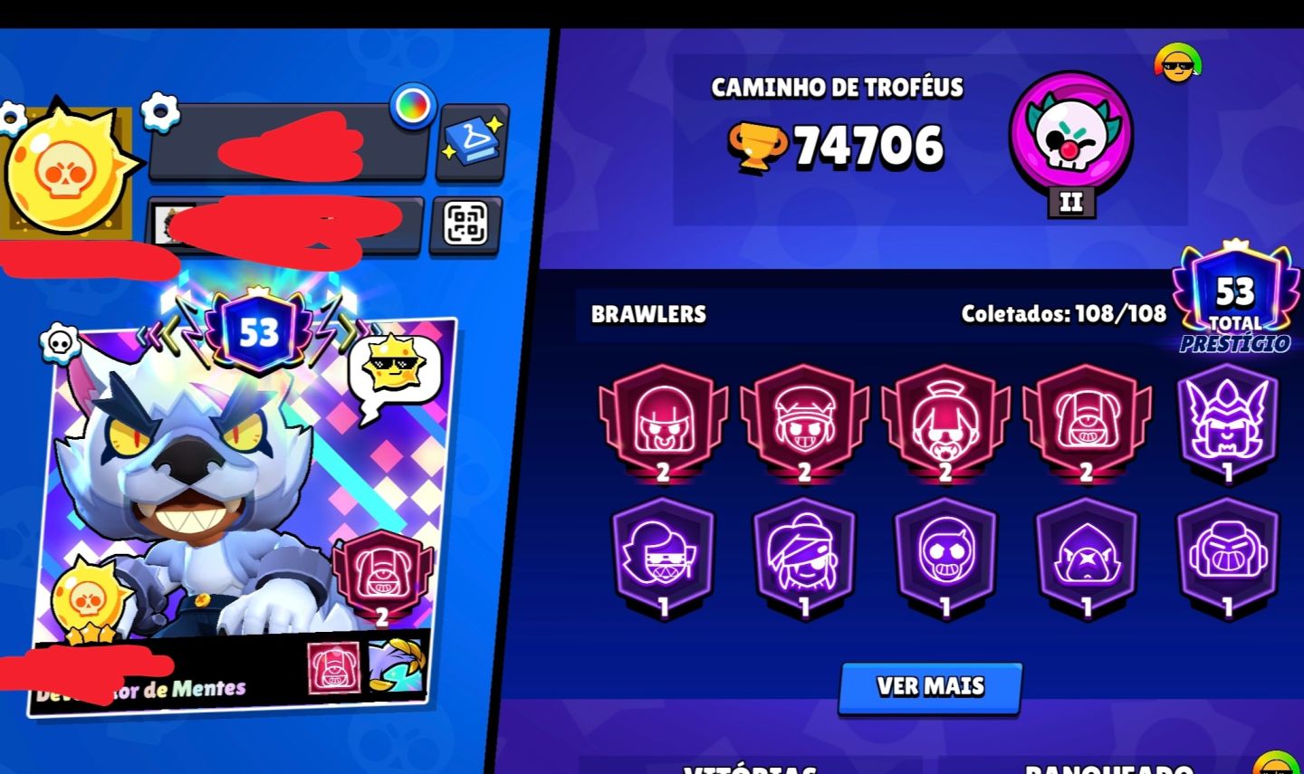 CONTA DE BRAWL STARS 74.4K TROF., 99 HYPERCARGAS, TODOS OS BRAWLERS LEVEL 9+