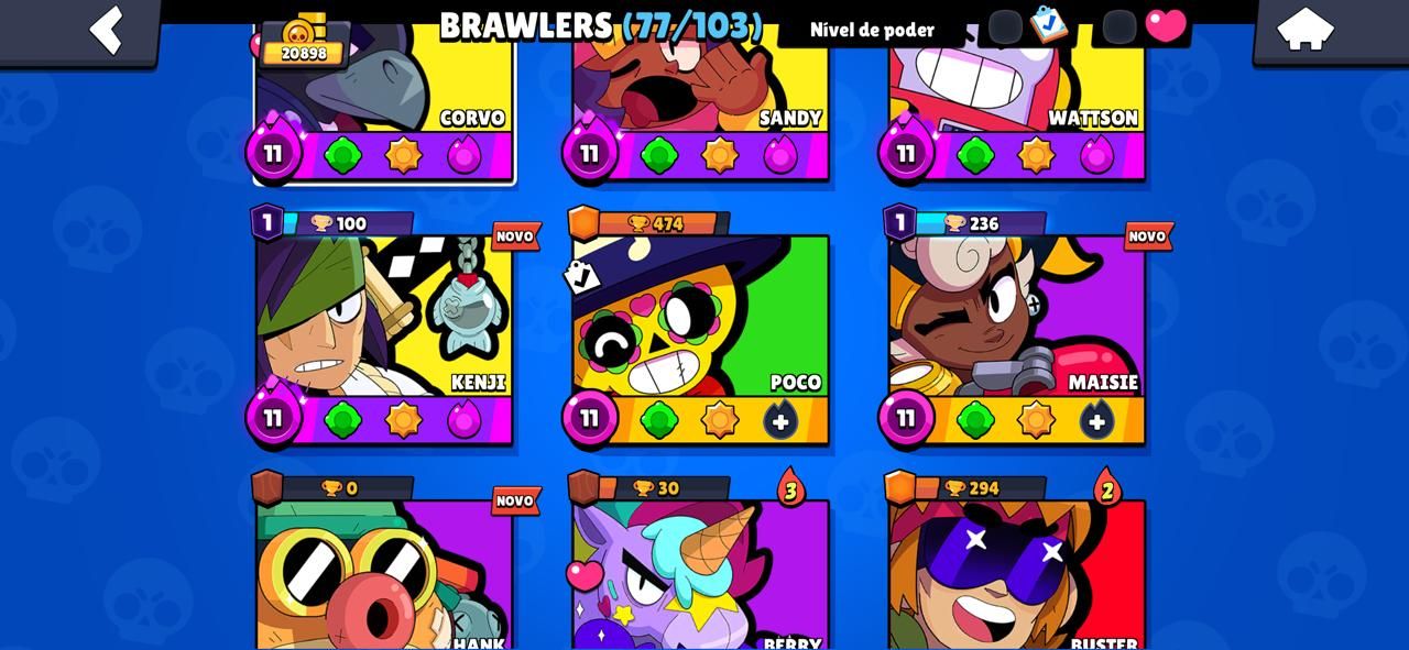 CONTA BRAWL STARS - 20.898 TROFÉUS | 77/103 BRAWLERS | PRESTÍGIO 9