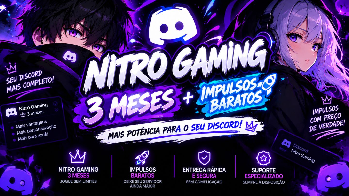 Discord Nitro Gaming 3 Meses + 14X Impulsos Para o Seu Servidor!!! [PROMOÇÃO]