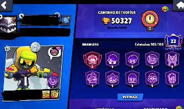 CONTA FULL 50K+ | 103/103 BRAWLERS | 22 PRESTÍGIOS
