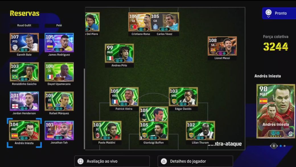 Conta Efootball - PS4 e PS5, com vários jogadores épicos, show time e big time.