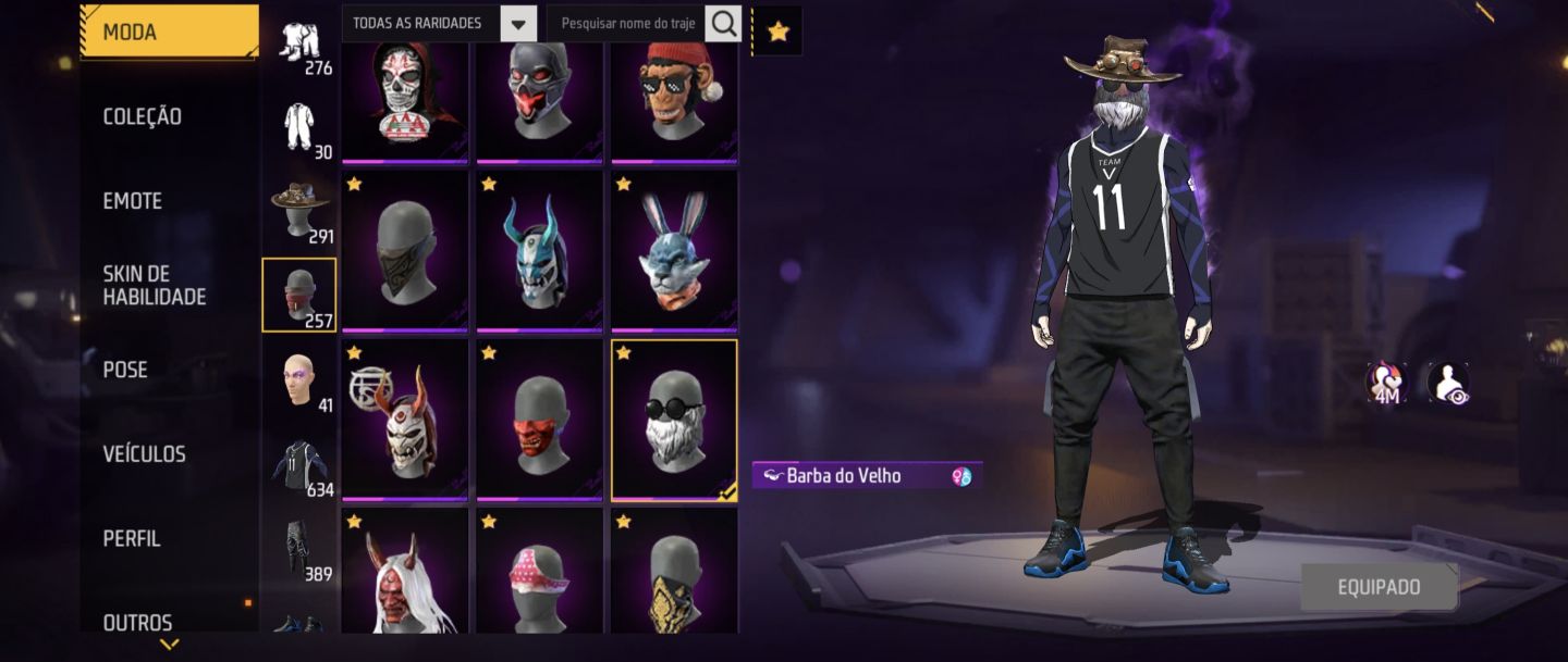 CONTA FREE FIRE VETERANA: PASSES 4 AO 9+ FULL RAGNAROK + PRIME 7