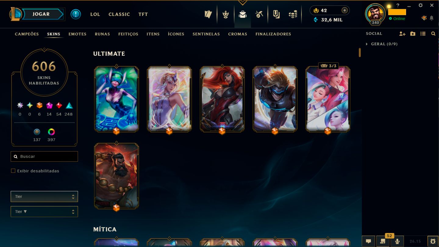 CONTA BR (Desde 2012) | RAMMUS REI (Beta BR) | 606 SKINS | TODOS OS CAMPEÕES