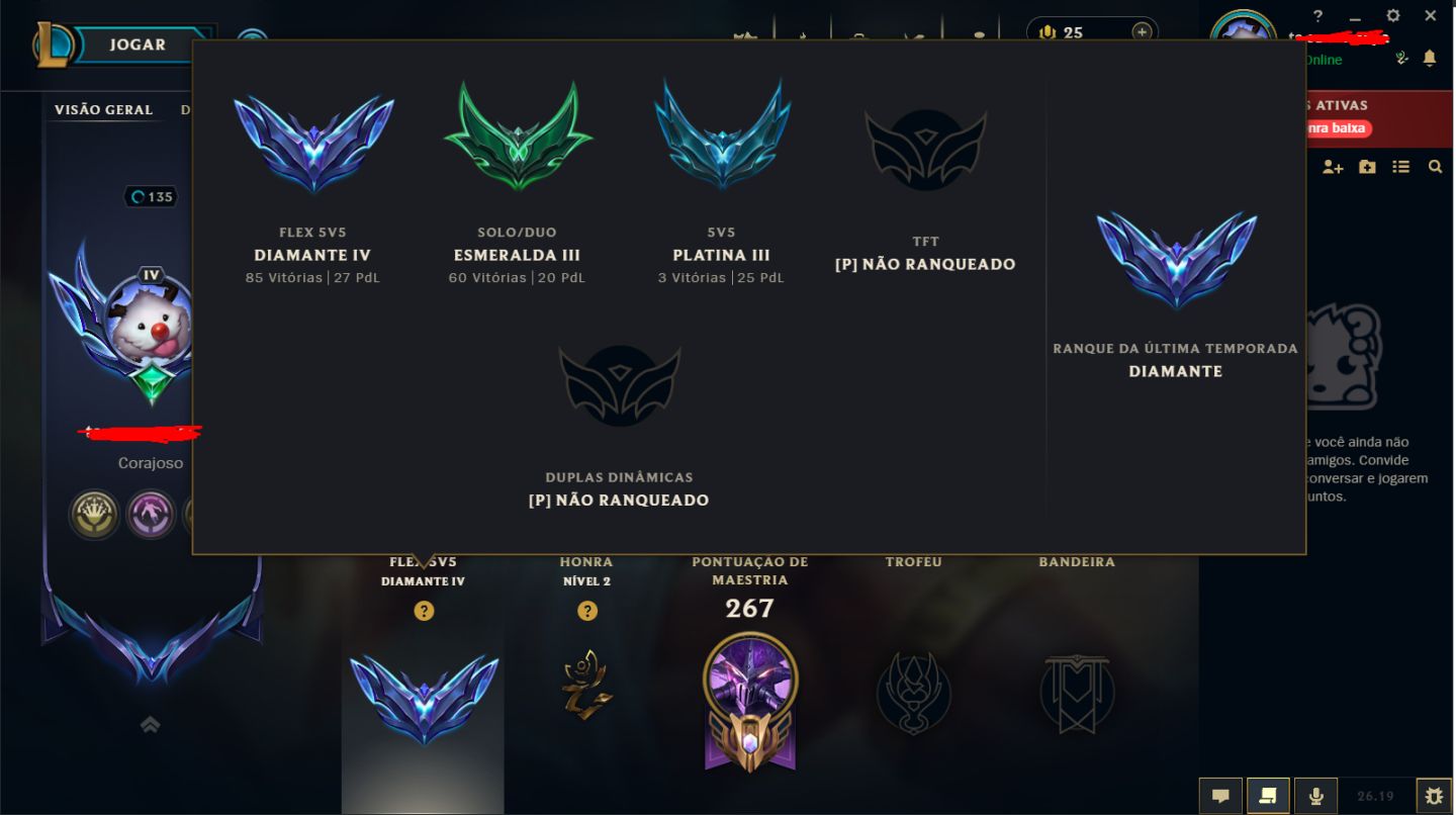 CONTA ESMERALDA 3 E DIAMANTE NA FLEX//MUITAS SKINS//LEVEL135