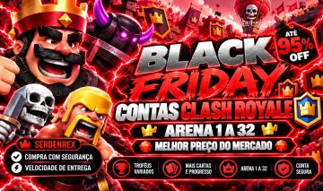 95% DE DESCONTO, CONTA CLASH ROYALE, TODAS AS ARENAS, 10,11,12,13,14,15,16,ETC.
