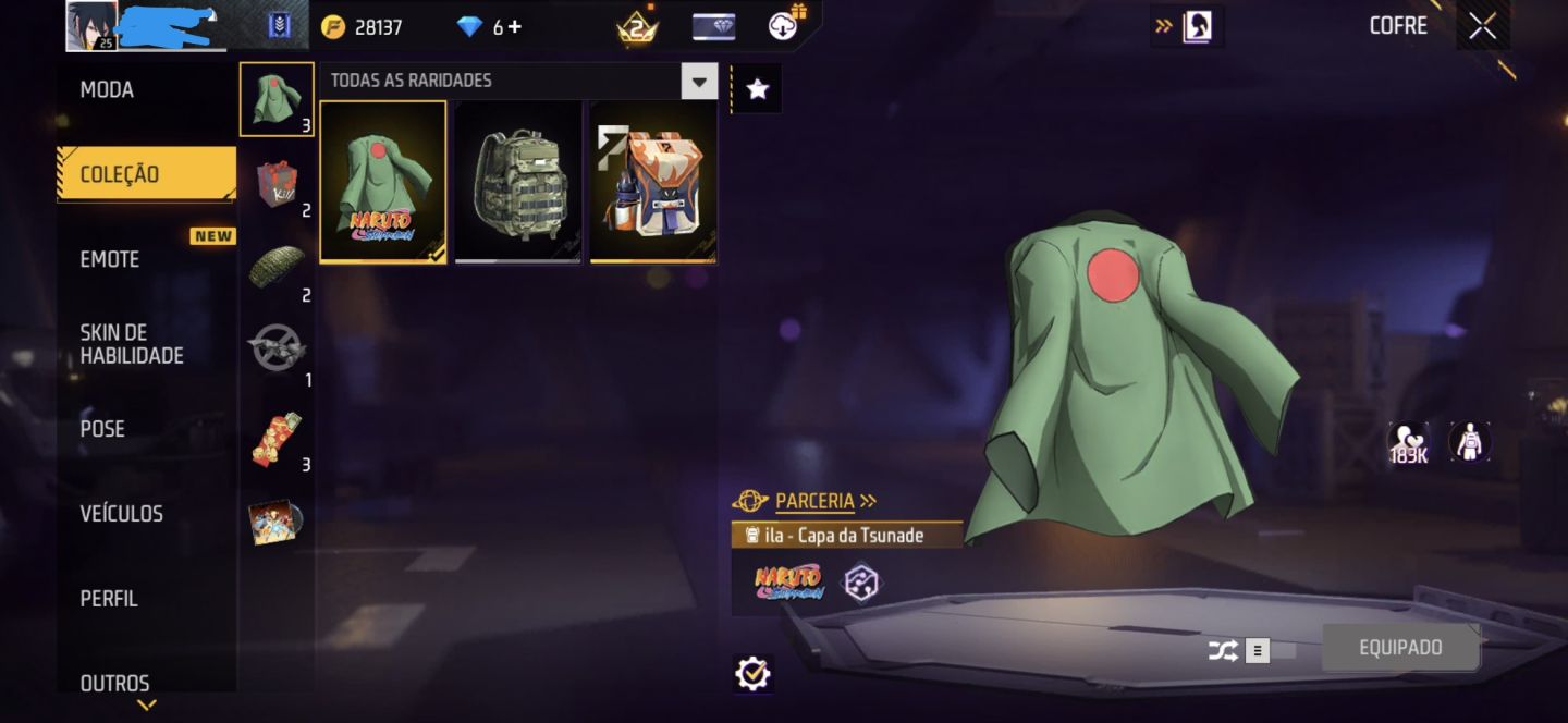 Conta de free fire com skin fadinha