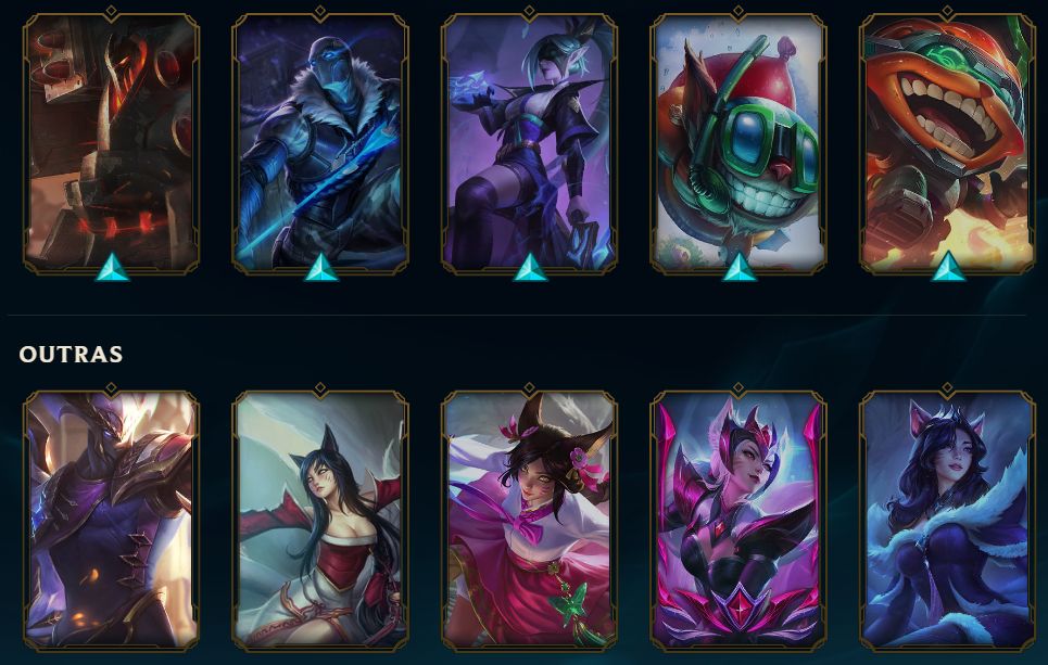 LOL BR | DIAMANTE IV | 164 SKINS | 3 ULTIMATES | HONRA 5 | TODOS CHAMPIONS