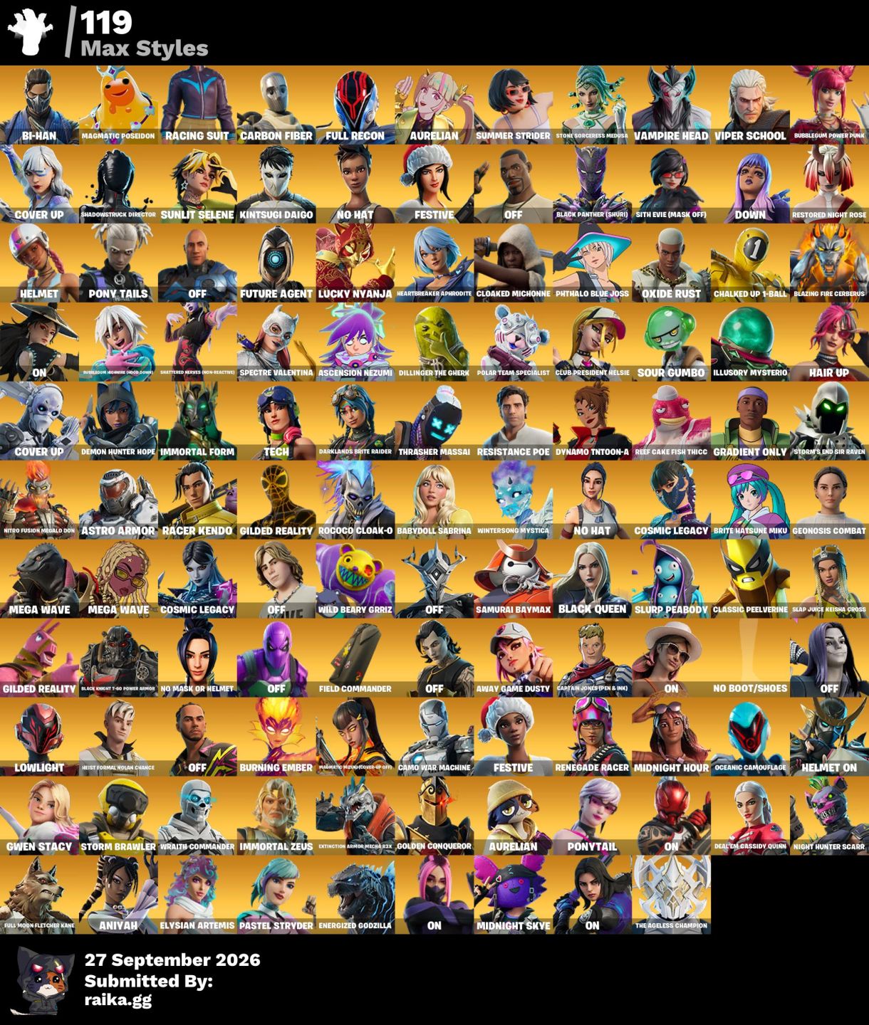 Conta de fortnite com 268 skins