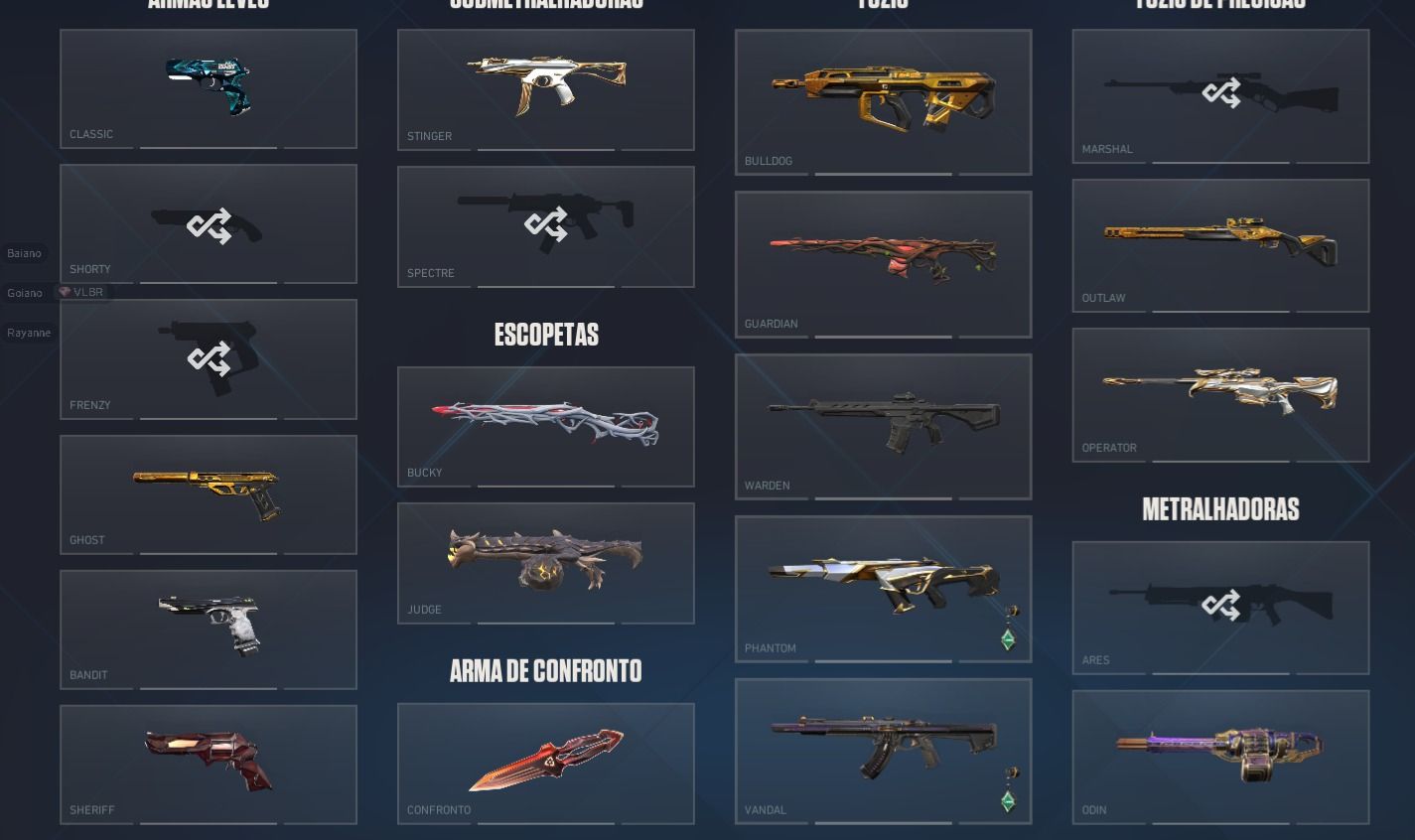 CONTA DE VALORANT BETA FECHADO | FACA VCT 26 | 24 SKINS DE ARMAS + 5 FACAS!