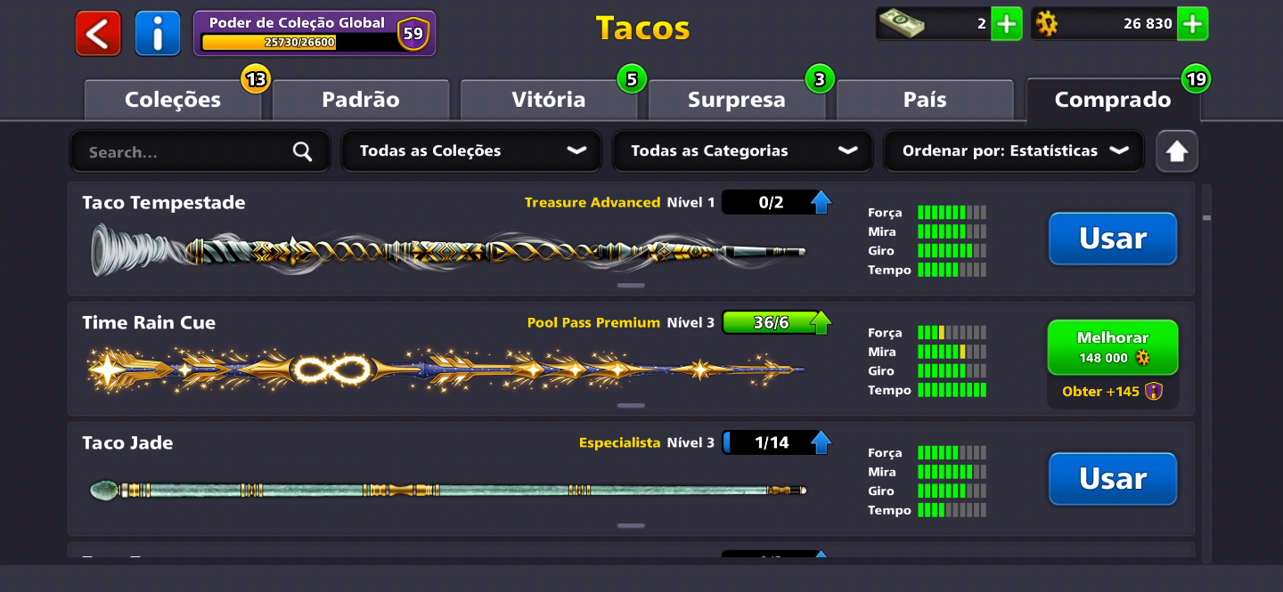 CONTA DE 8 BALL POOL GEMADA