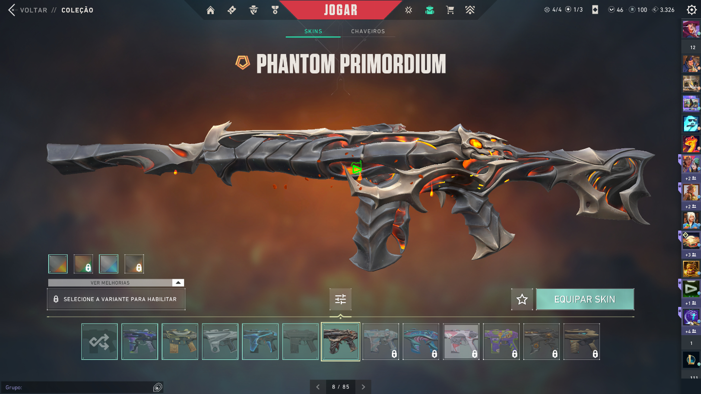 Conta de valorant com várias skins elo ouro 3 1300 gastos