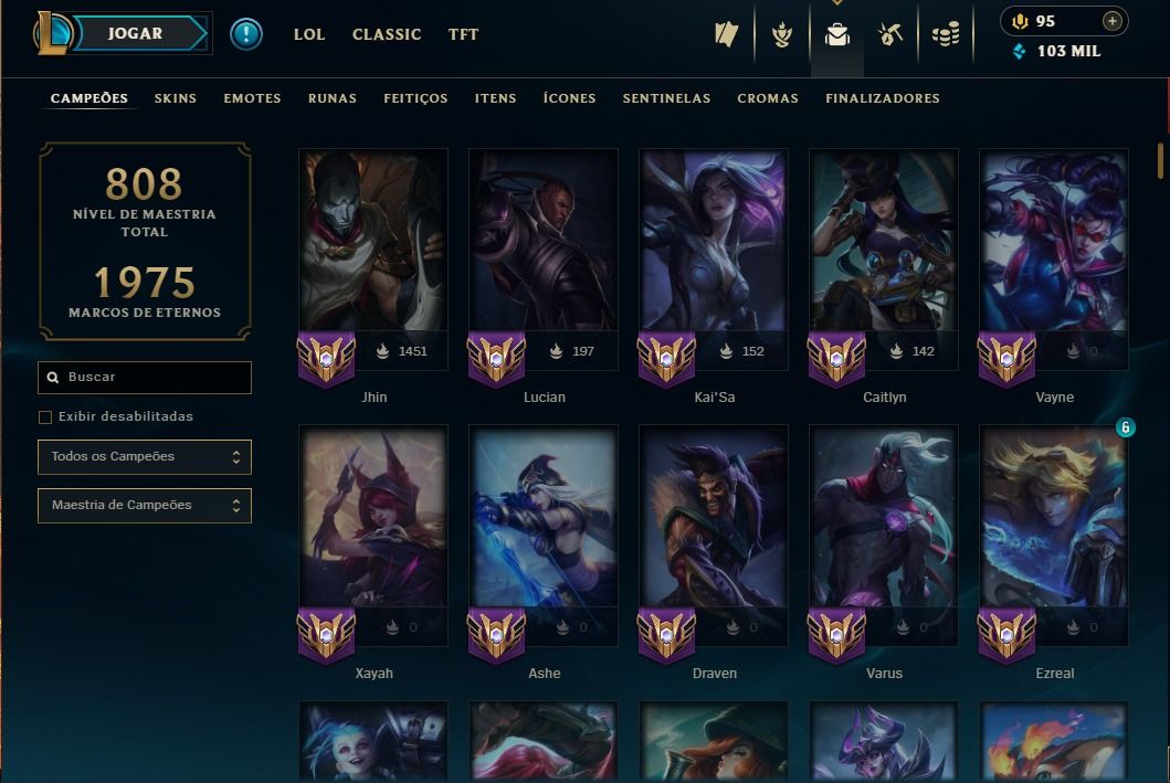 Conta platina com muita skin top