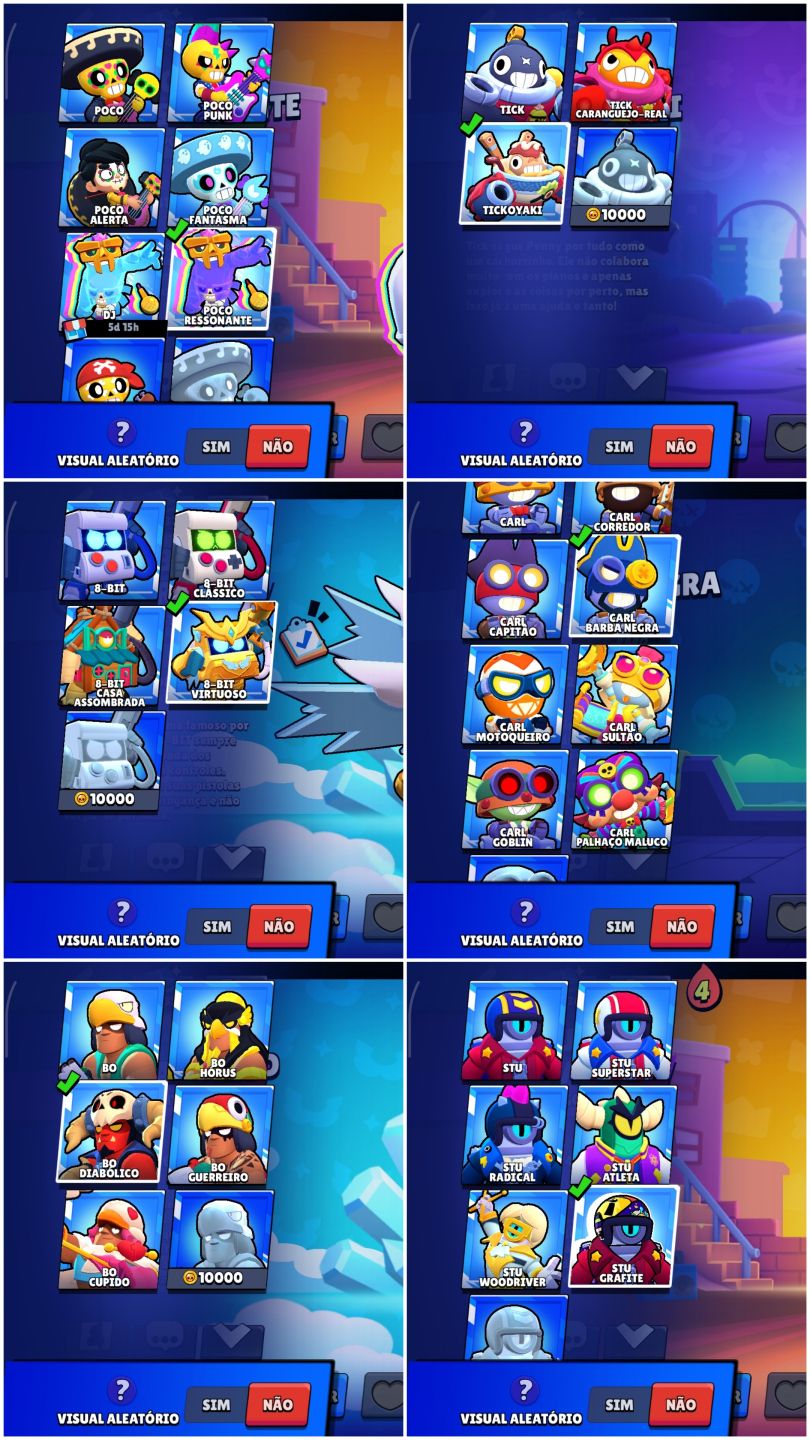 Conta de brawl stars 80 mil troféus, skins raras+ conta antiga barata