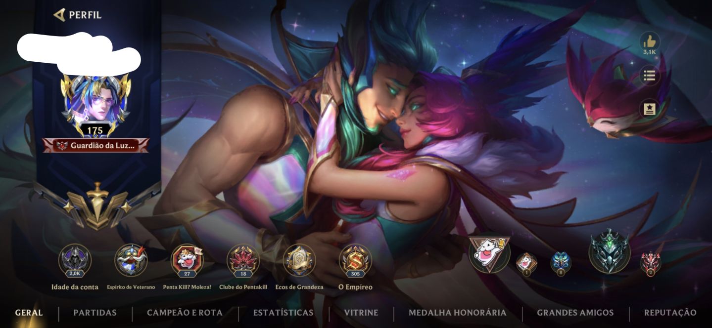 CONTA COM PRIMEIRO PASSE 2 SKINS MÍTICAS 10 LENDÁRIAS E MESTRE COLECCIONISTA 3