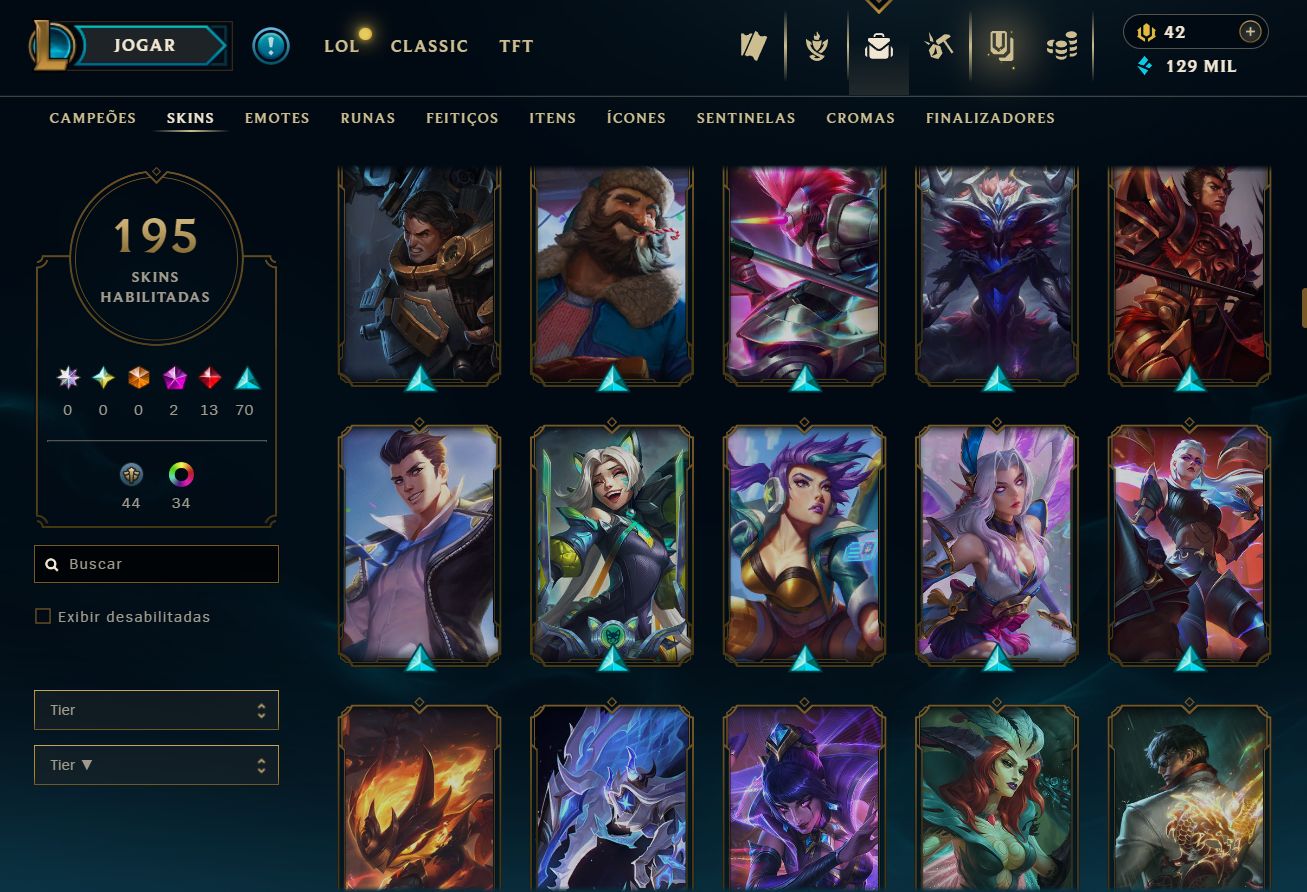 CONTA UNRANKED - 195 SKIN - FULL CHAMP + PREÇO BAIXISSIMO! - 100% SEGURA!