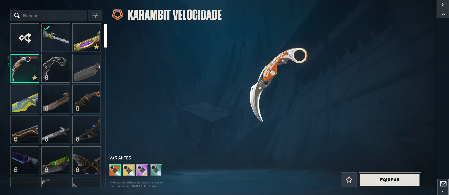 Conta de valorant +1200 reais gastos, muita skin.