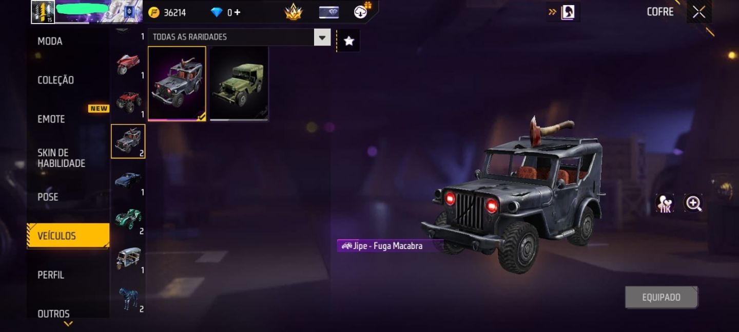 CONTA FF COMPLETA NV 15 - CONJUNTO SOMBRA DA NOITE + JIPE FUGA MACABRA + CARTÃO