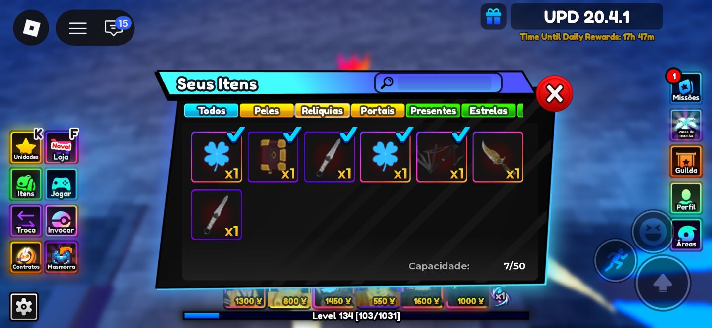 Conta anime adventures GUTS UNIQUE FARM GOLDS E MUITAS SKINS