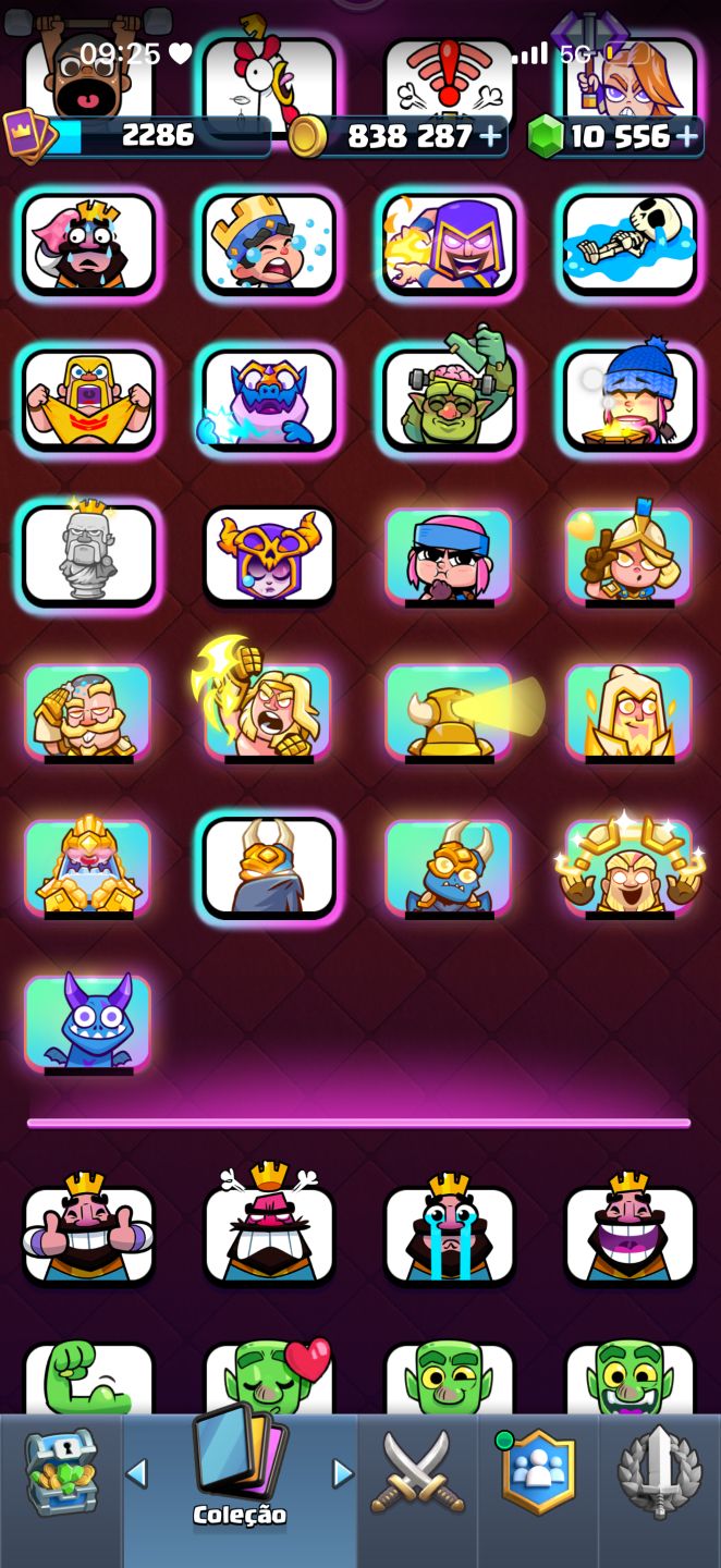 CONTA CLASH ROYALE TODAS AS CARTAS LVL 16 E EMOTES ULTRA RAROS!!!