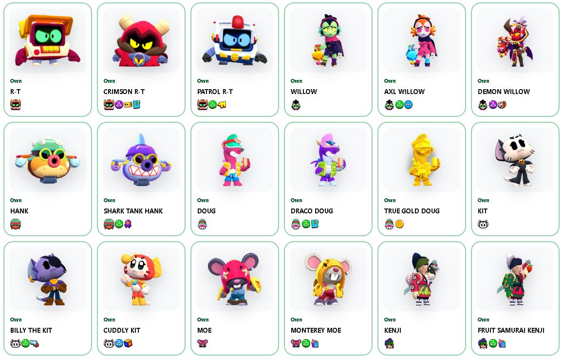 CONTA BRAWL STARS | RARA | ANTIGA | 30 MIL TROFÉUS | 72 BRAWLERS | 164 SKINS