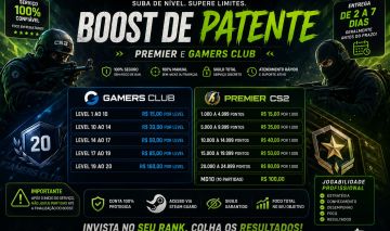 Boost de Patente CS2 | Premier e Gamers Club