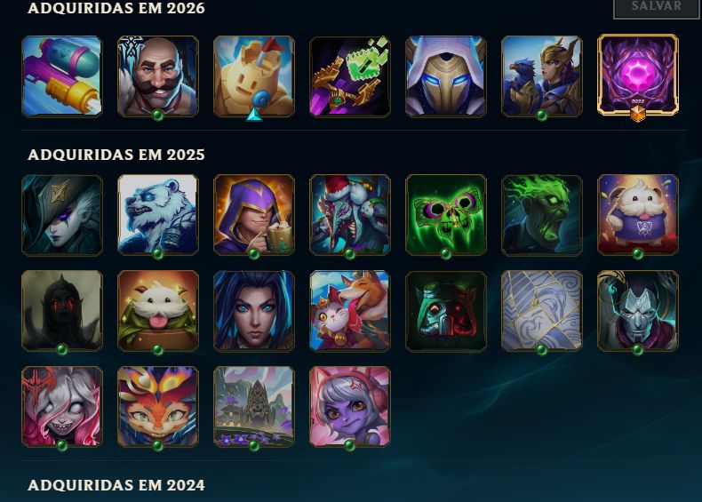 CONTA LOL ESMERALDA I FLEX / ESMERALDA IV SOLOQ / MESTRE FLEX 2025 - LVL 62