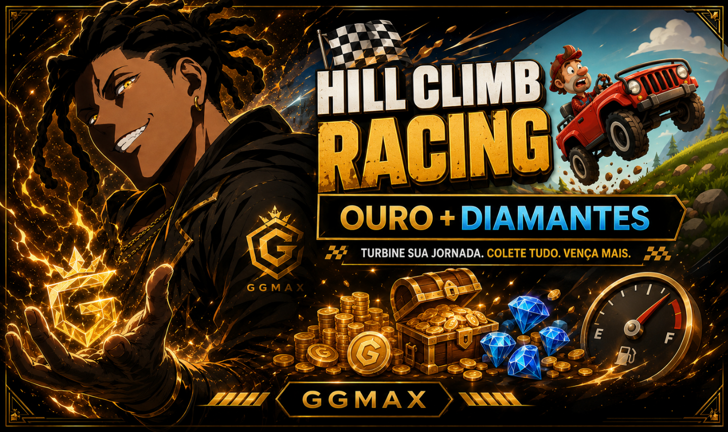 SERVIÇOS HILL CLIMB RACING | OURO + DIAMANTES MAX | ANDROID APENAS