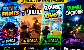 Conta de Roblox upada no blox fruits,dead rails,roube um ovo, caçador zumbi etc