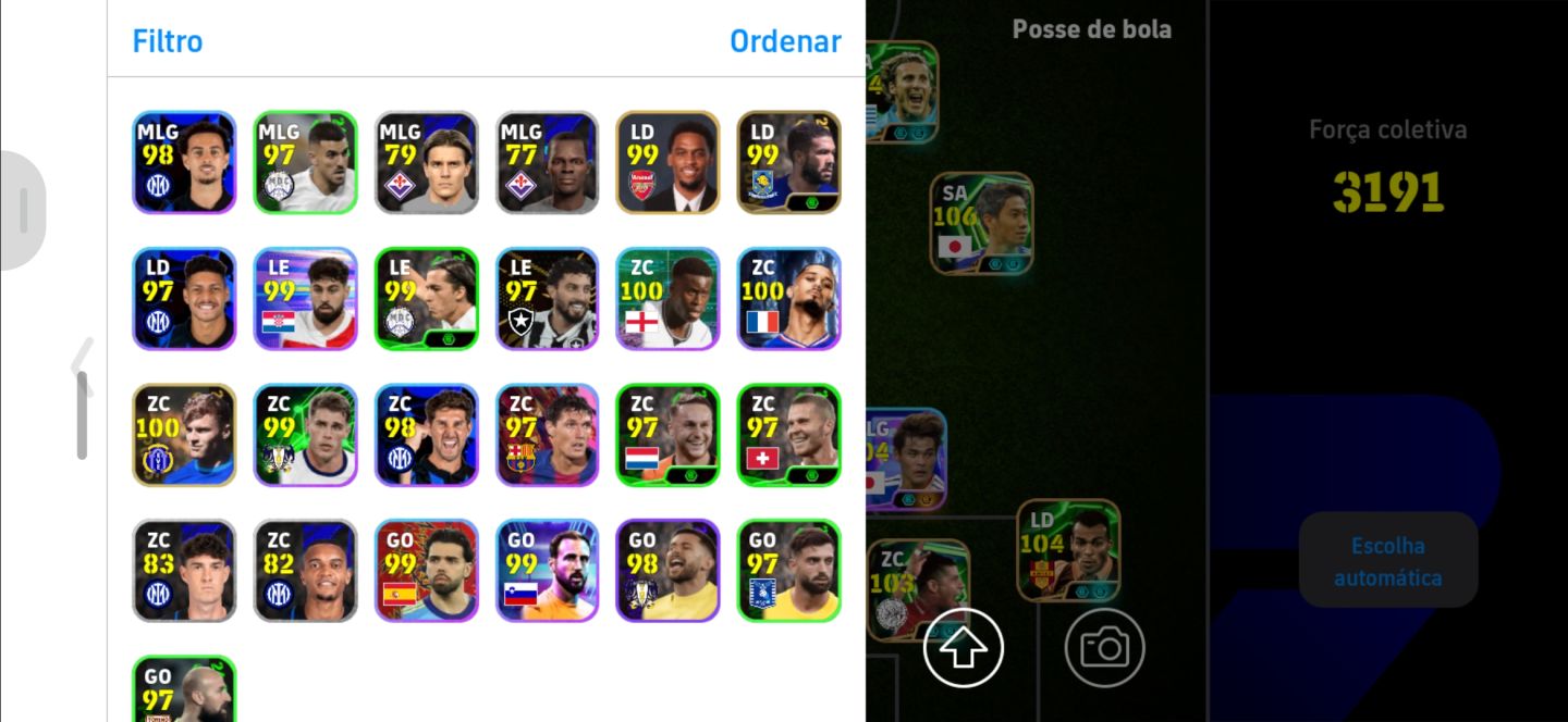 Conta Efootball Com 3191 de força e kagawa, forlan e raúl.